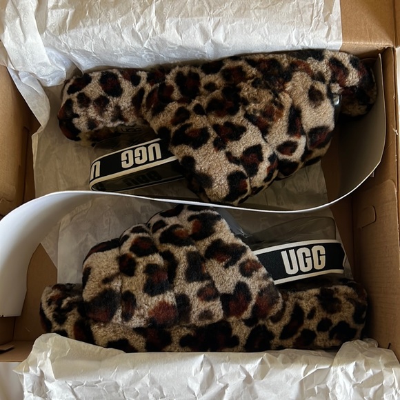 Ugg Leopard Fluff Yeah slides - Picture 2 of 7